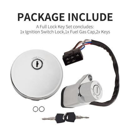 Ignition Switch and Fuel Gas Cap Key Set for Kawasaki EN500 Vulcan 500 (2001–2009)