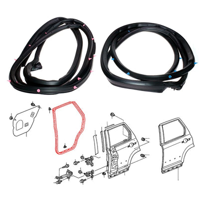 Set of 2 Rear Door Weatherstrip Seals for Honda CR-V (2002–2005)