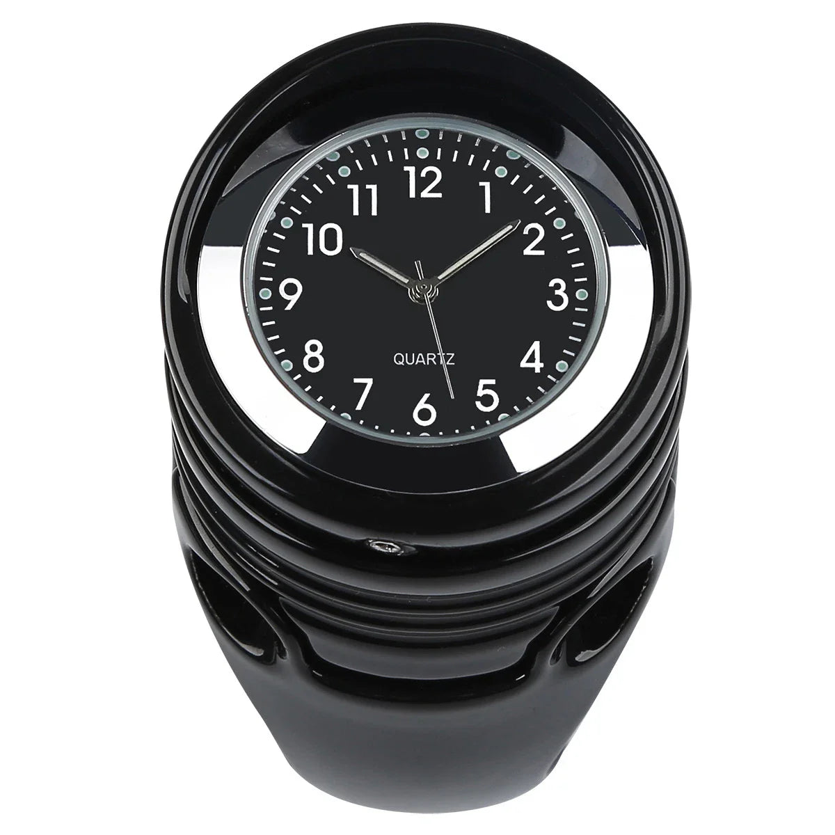 1 x Chrome/Black 1.25" Handlebar Mount Clamp Clock for Harley