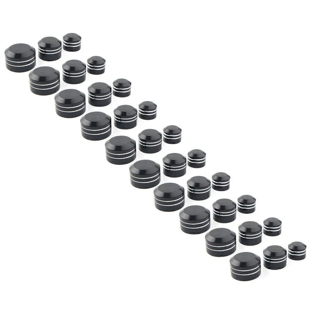 11mm Black CNC Inner Motor Bolt Topper Caps for Harley