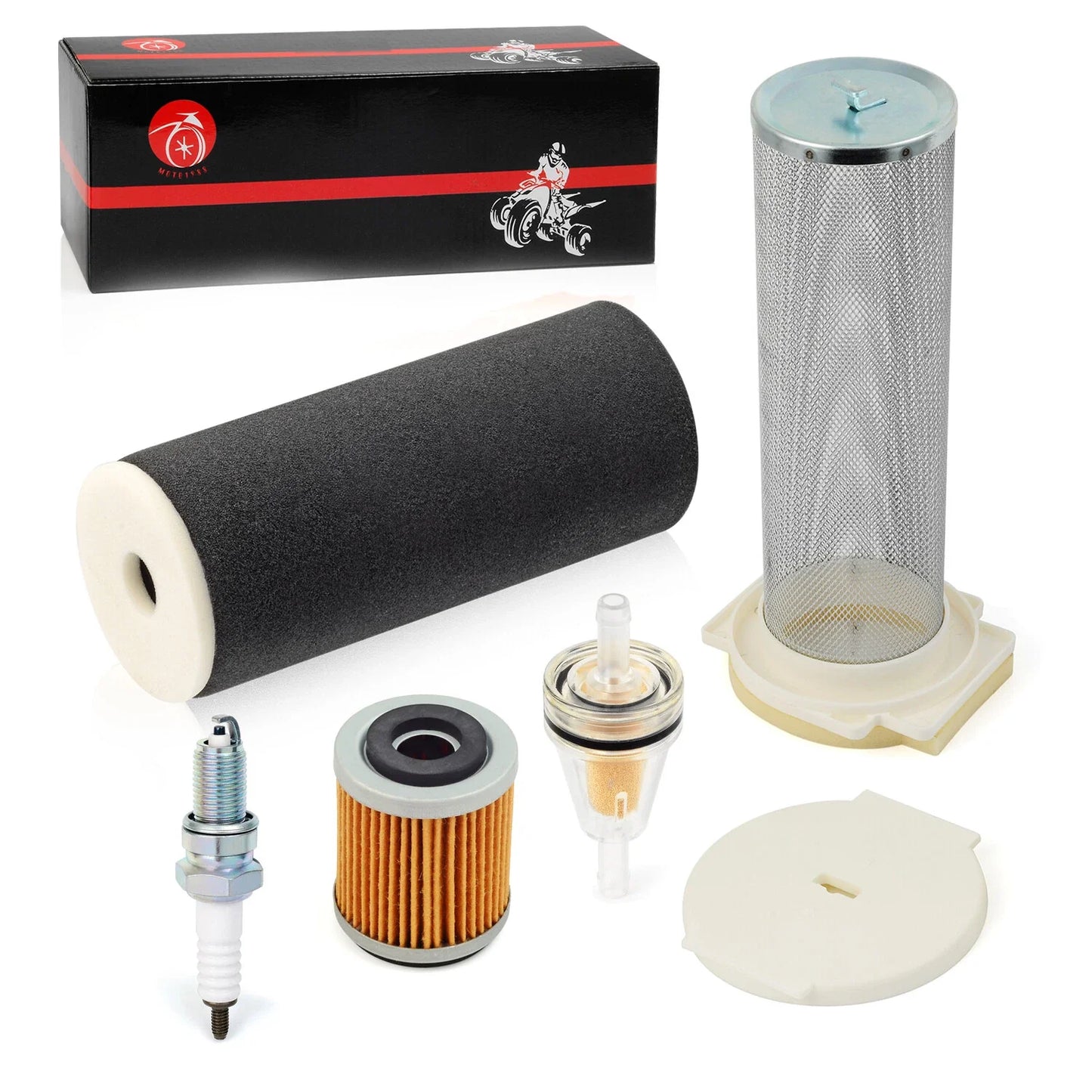 Air Filter Kit End Cap Oil Filter Spark Plug for Yamaha Raptor 350 (2004–2013)
