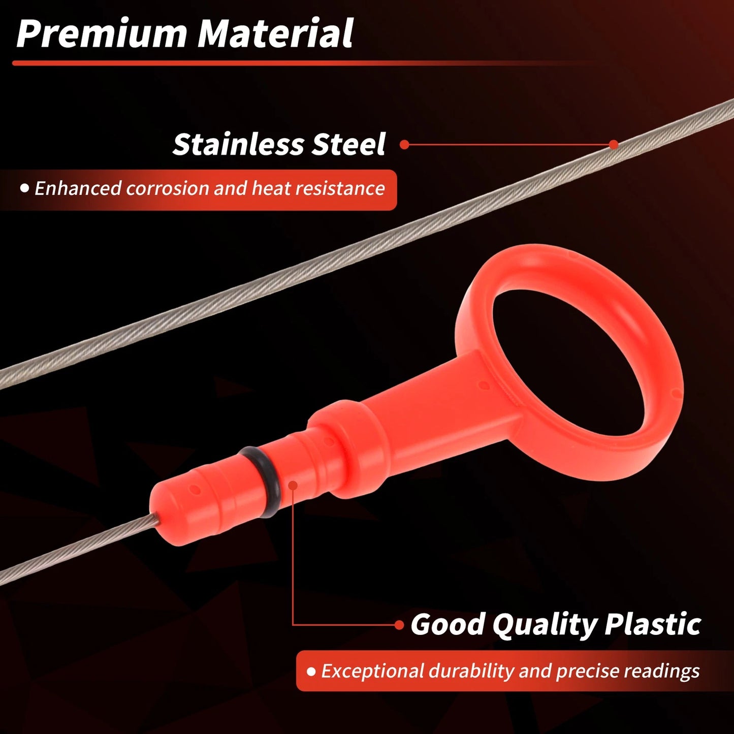Oil Dipstick No. 266112M800 for Hyundai Elantra (2021–2023) Red Silver Tone