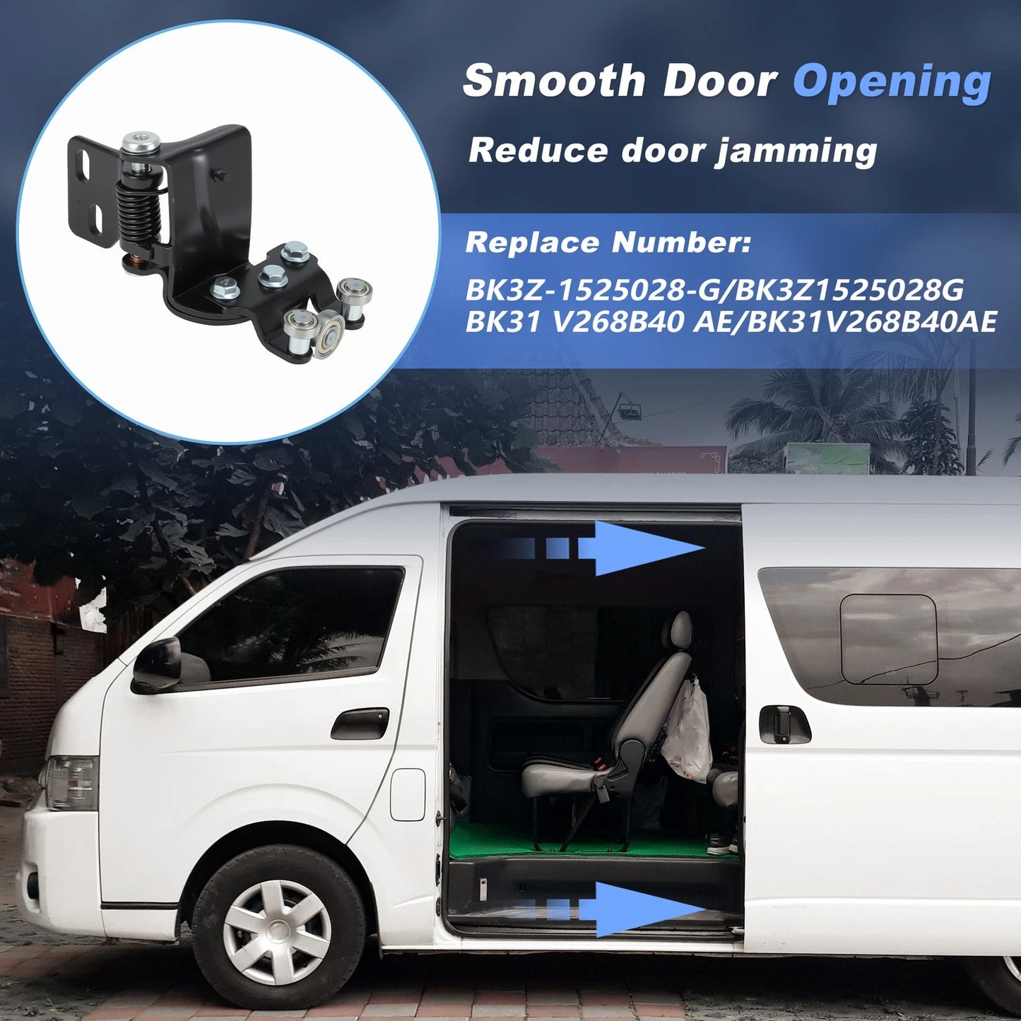 Sliding Door Roller Guide Middle Right for Ford Transit-150 (2015–2023) BK3Z-1525028-G