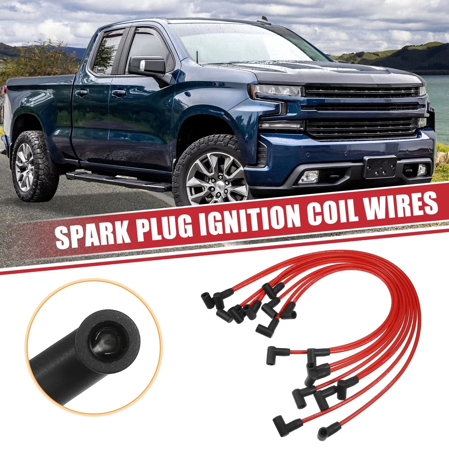 9 x Spark Plug Wires for Chevrolet SBC BBC Engines