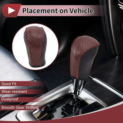 Gear Shift Knob Cover for Subaru Forester (2006–2012) Brown Faux Leather