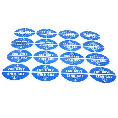 Set of 16 E85 Gasoline Fuel Tank Stickers for Gas Gasoline