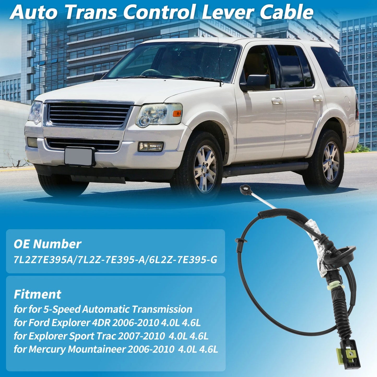 Auto Trans Gear Shift Cable for Ford Explorer, Explorer Sport Trac (2001–2010)