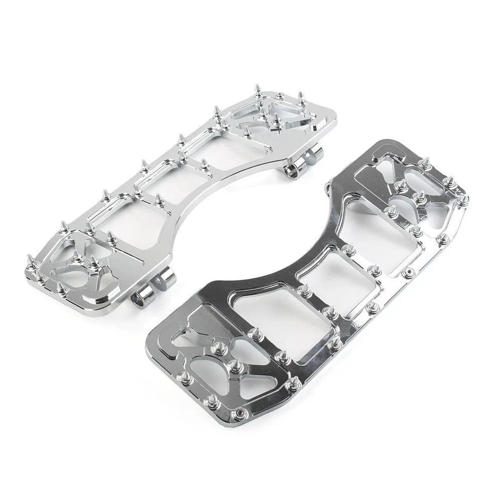 CNC Front Floorboards for Harley Touring Dyna FLD (2014-2023) - Chrome Pair