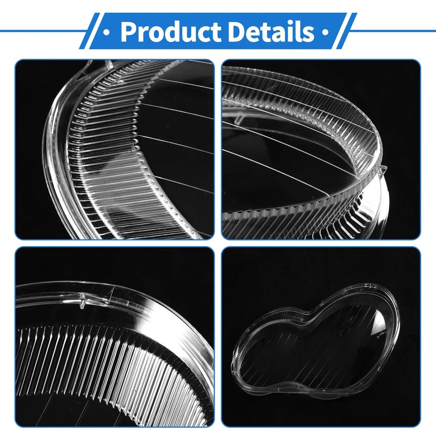 Car Front Right Headlight Lens Cover for Mercedes-Benz C-Class (2001-2017)