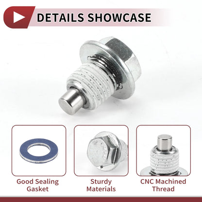 Set of 1 Oil Drain Plug for Toyota Tacoma Tundra Camry Corolla (No. 9043012031)
