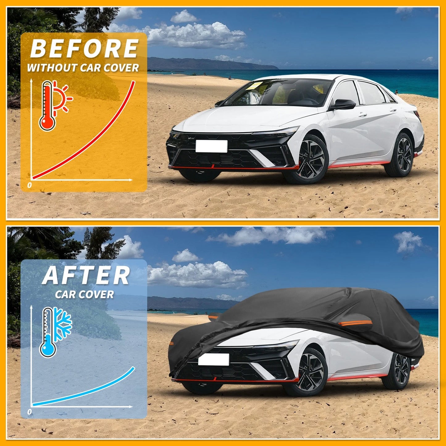 Waterproof Car Cover for Hyundai Elantra (190T-PU)