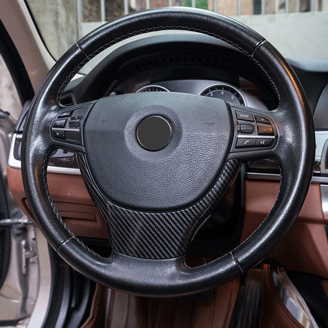 Carbon Fiber Steering Wheel Trim Cover for BMW 5 7 Series (2010-2020)
