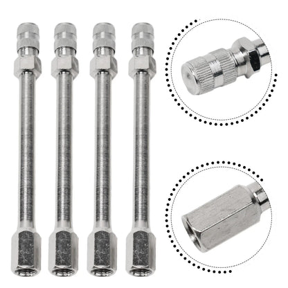 4x 100mm Metal Tire Wheel Valve Extension Cap Stem for Car Truck Van