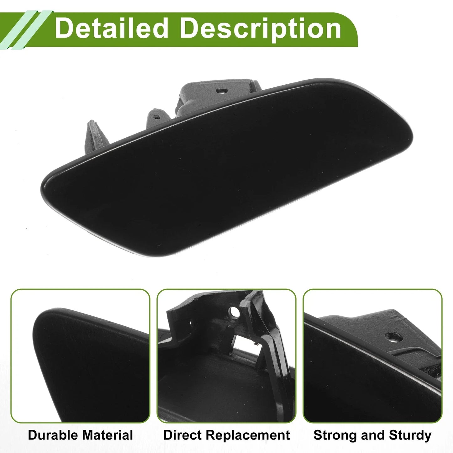 Washer Nozzle Cover for Porsche Panamera 2017-2021 (2 x Black Caps)