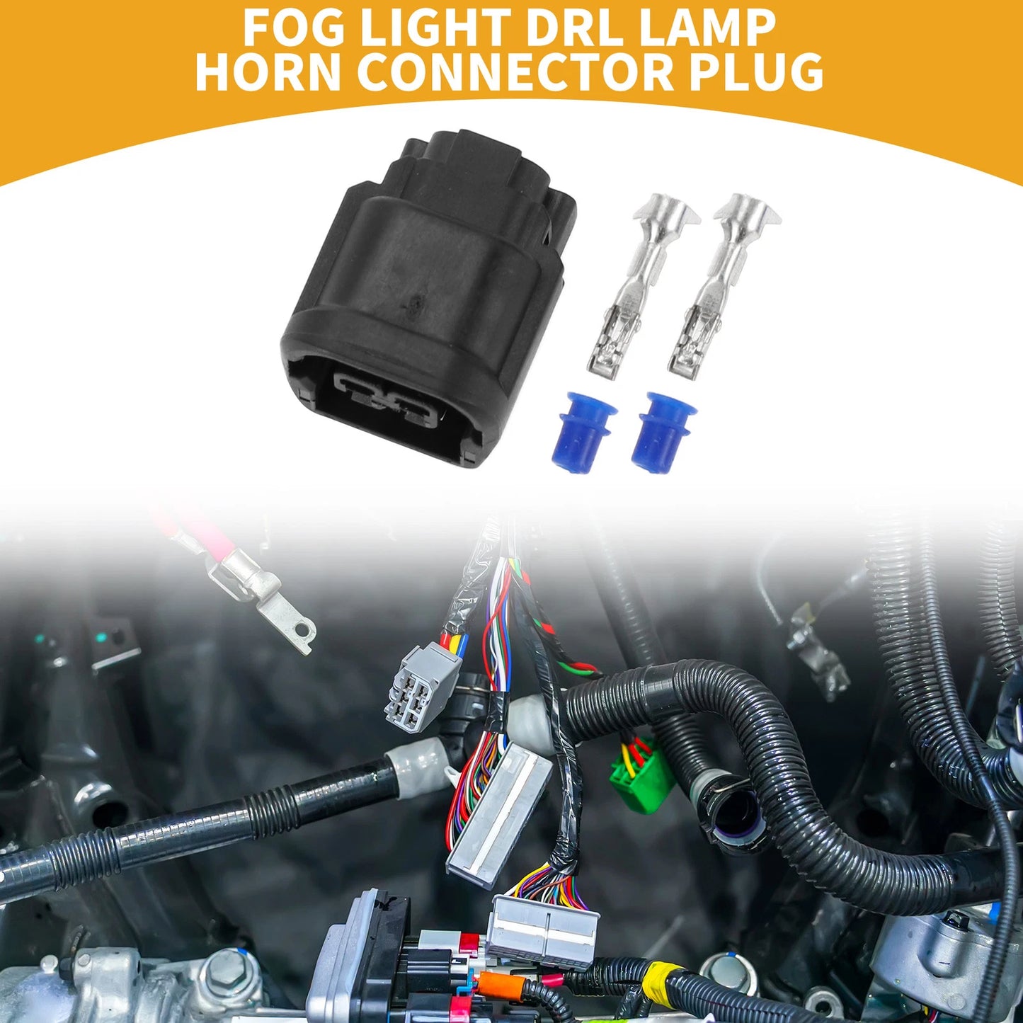 2 Pin Fog Light DRL Lamp Connector Plug for Honda (Year Range Not Specified)