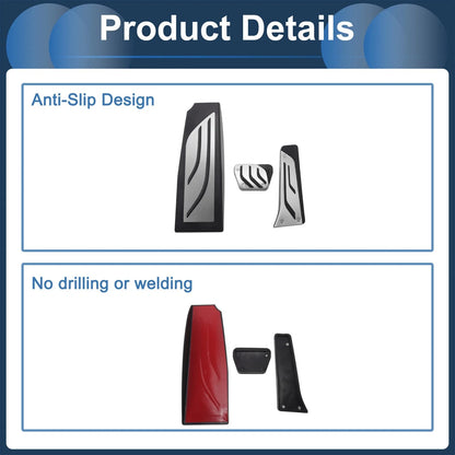3 Pcs Automatic Foot Accelerator Pedal Covers for BMW 5 Series (2004 - 2010)