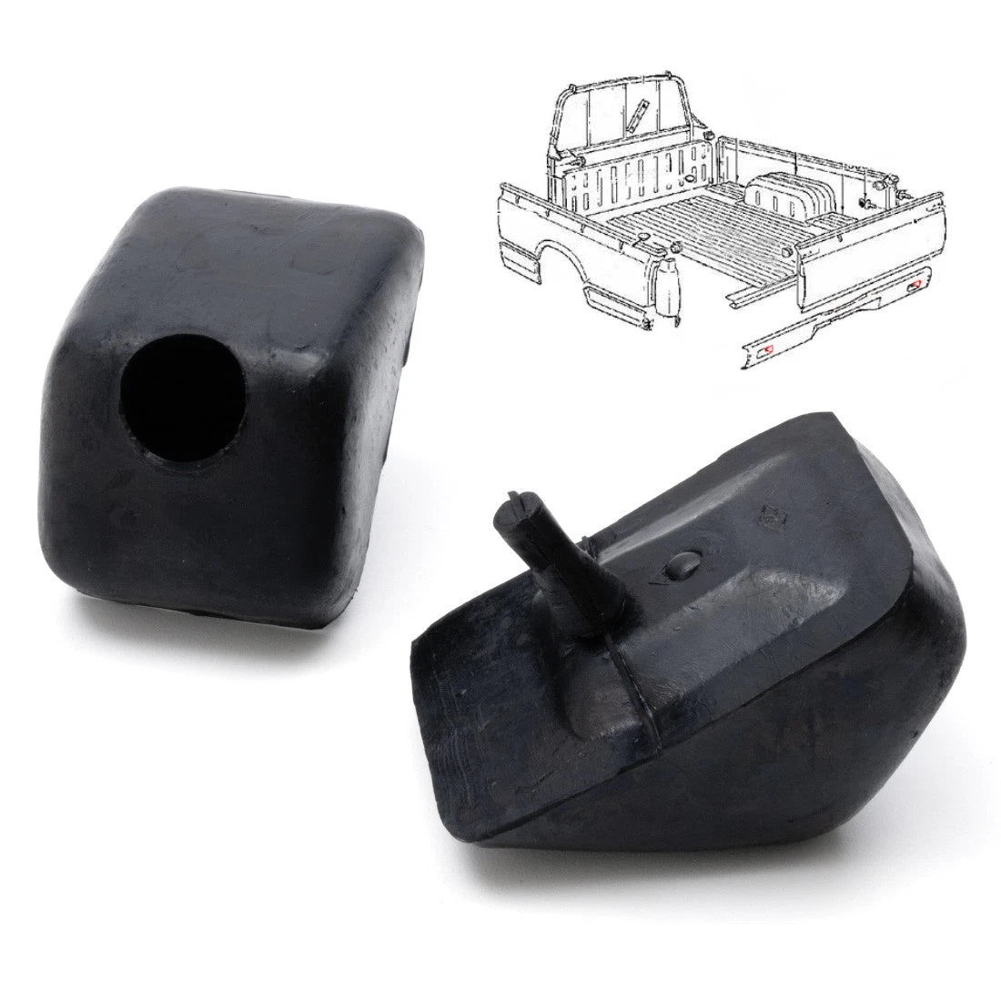 Set of 2 Rubber Tailgate Bump Stops for Nissan Datsun 720 (1979–1986)