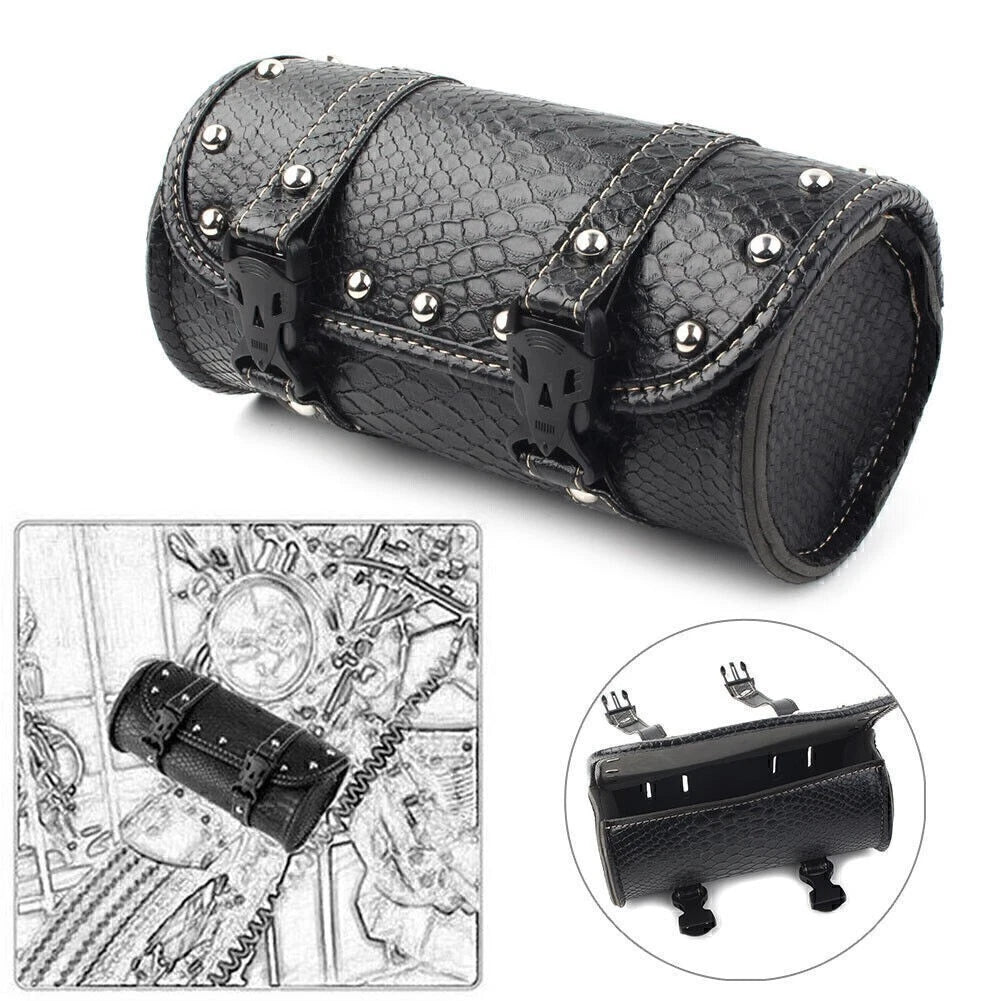 Leather Tool Bag for Universal Motorcycle Handlebar Saddlebag