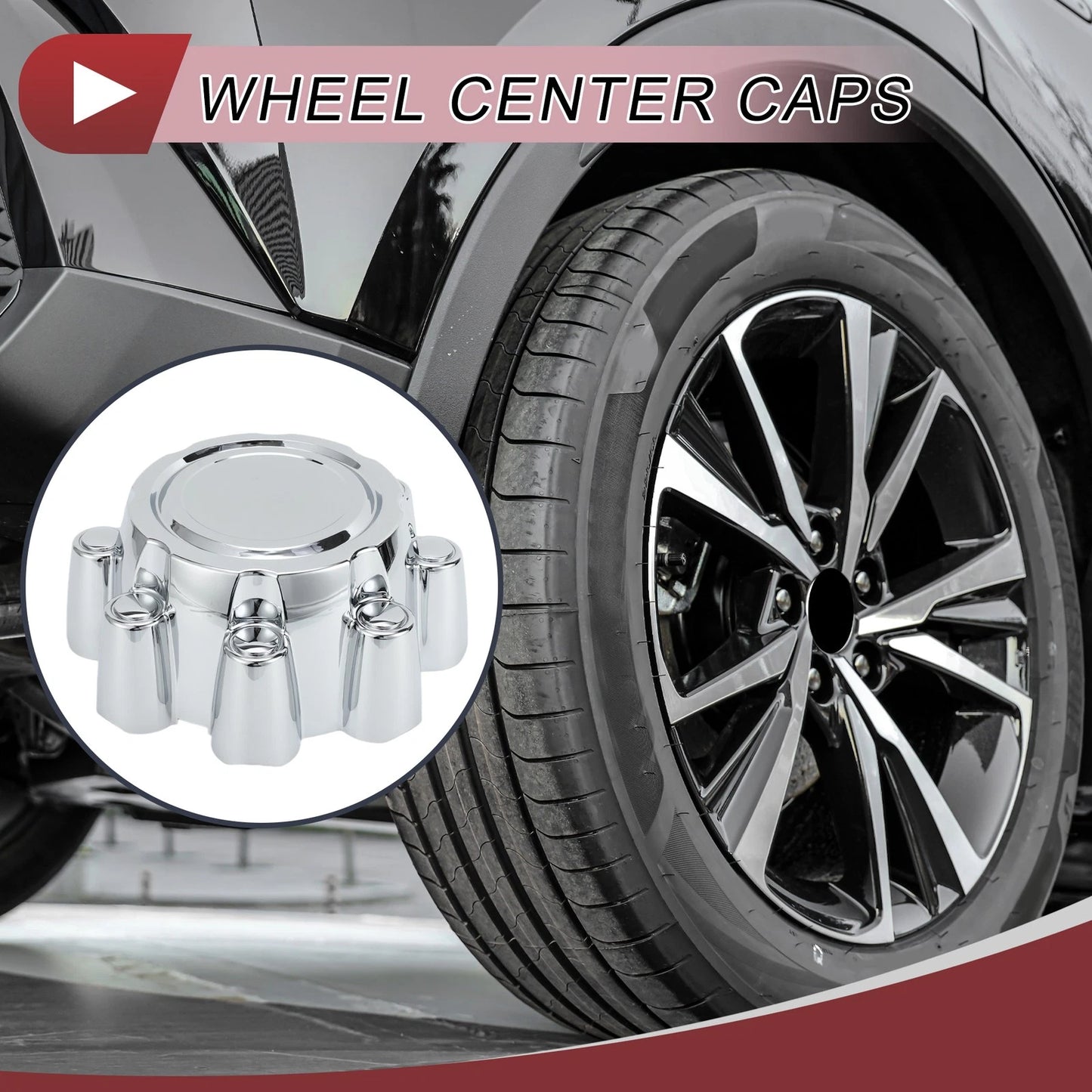 Wheel Center Caps No.1C3Z1130BA for Ford F250 (2005–2007) Chrome Plastic