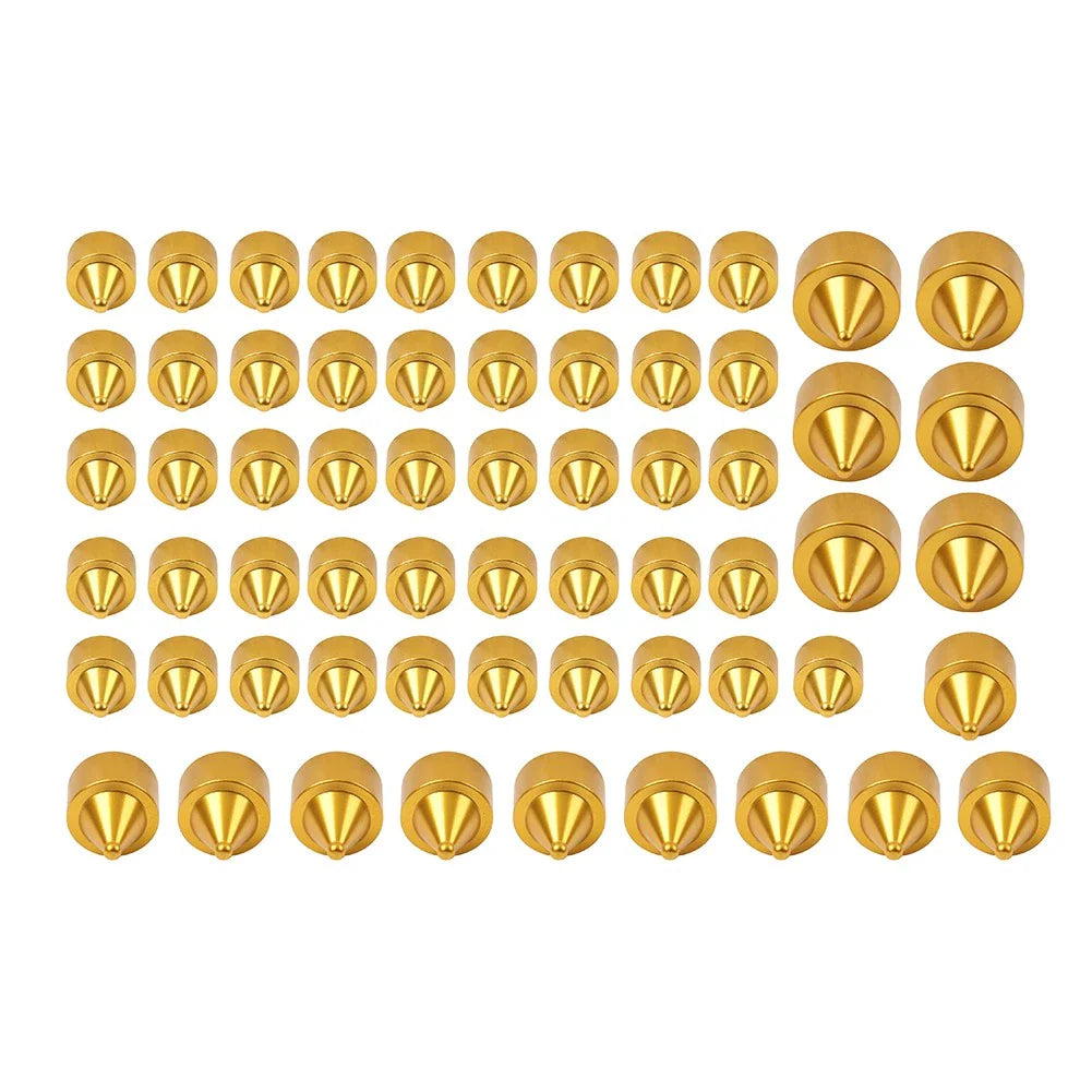 62X Engine Bolt Gold Cap Kit for Harley Street Glide Road King Softail (2018-2024)