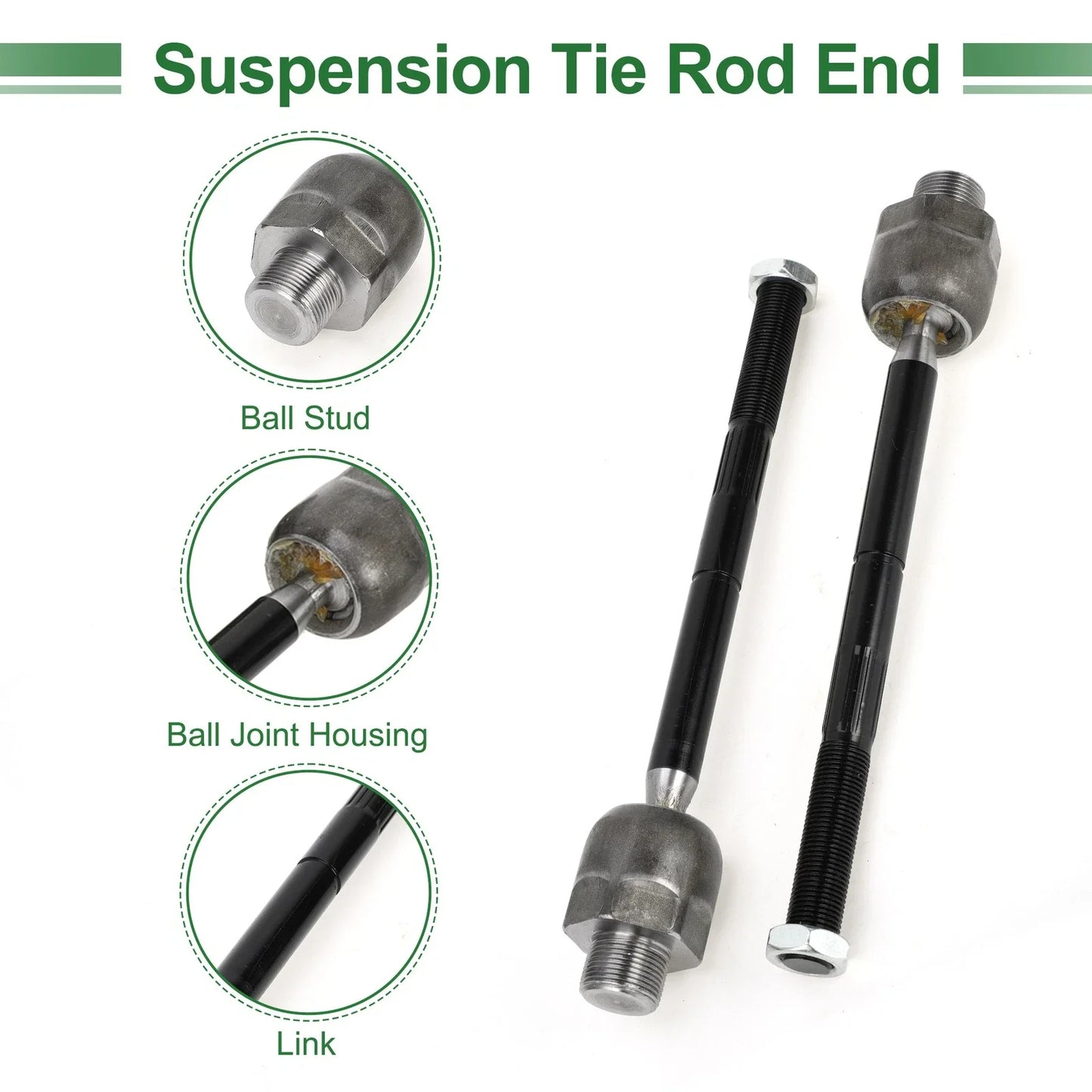 6pcs Front Suspension Kit Tie Rod Ends with Boots for Dodge Dakota (2005-2011)