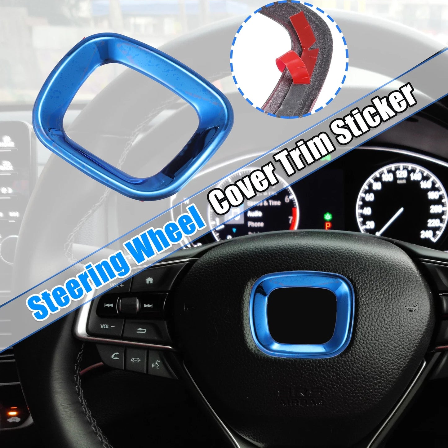 Steering Wheel Center Frame Cover Trim for Honda Accord (2018-2022) Blue