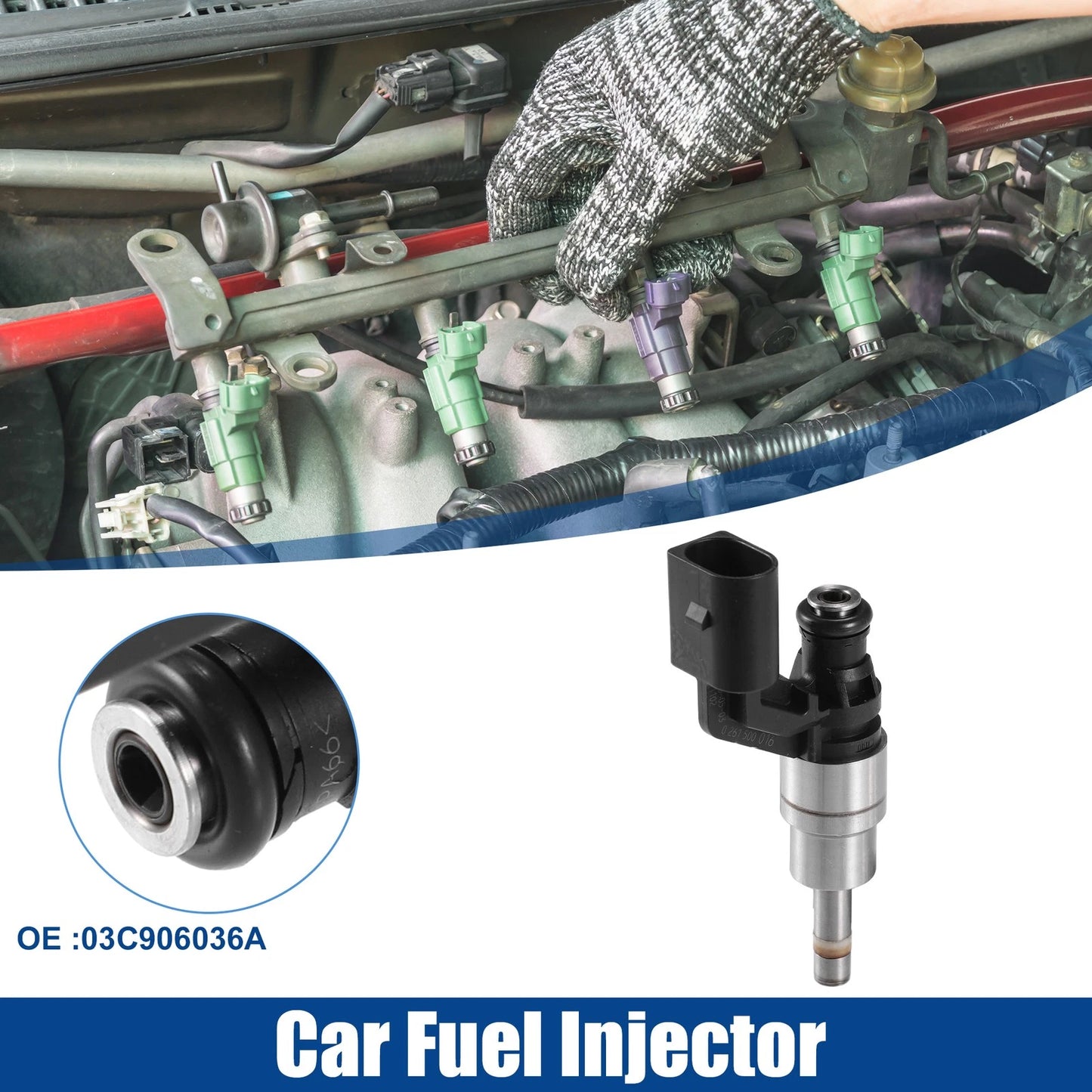 Fuel Injector Nozzle 03C906036A for Audi A3 Hatchback 1.6 FSI (2003–2007)