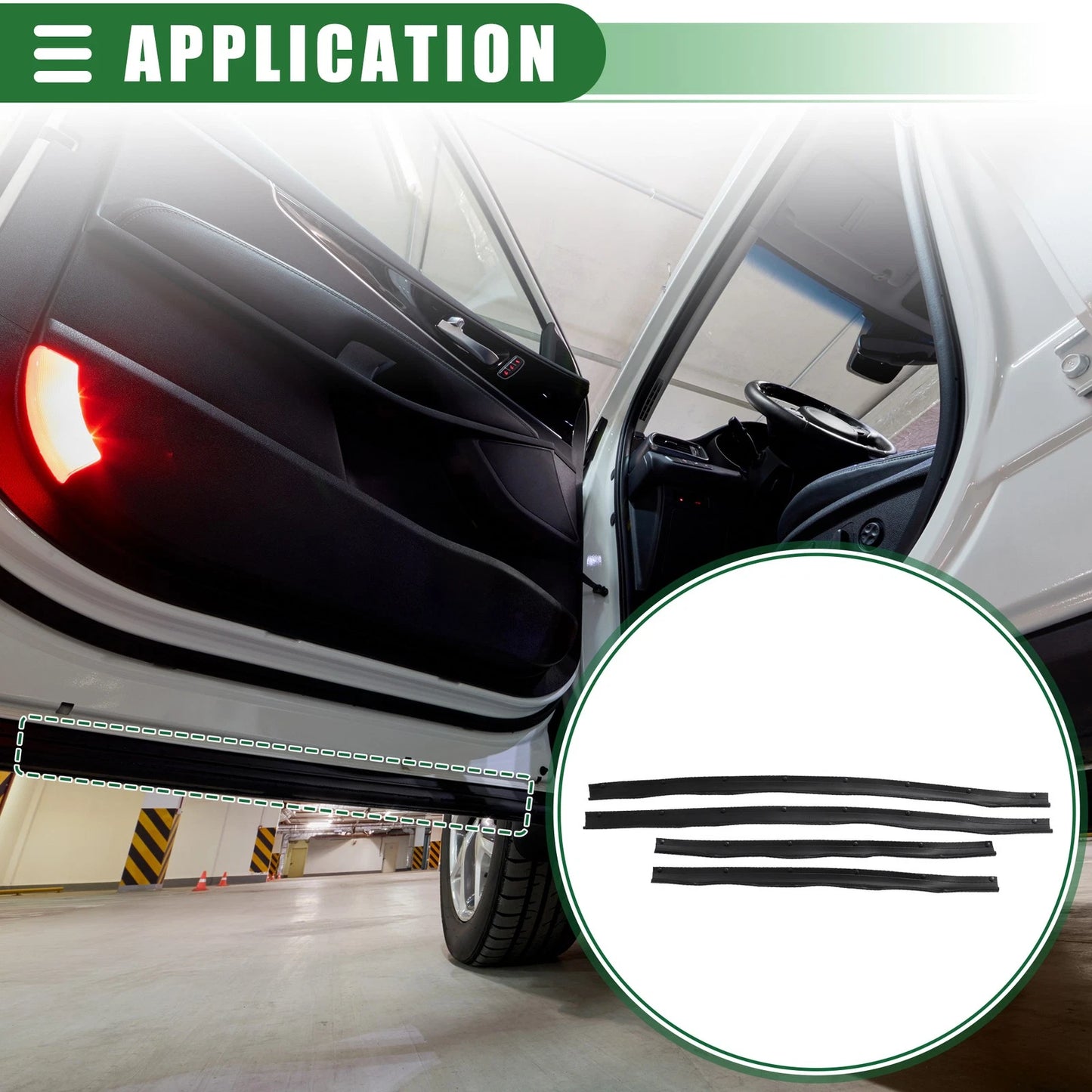 Set of 2 Front Rear Lower Door Weatherstrip for Ford F250 F350 (1999–2007) F81Z-2520758-AA