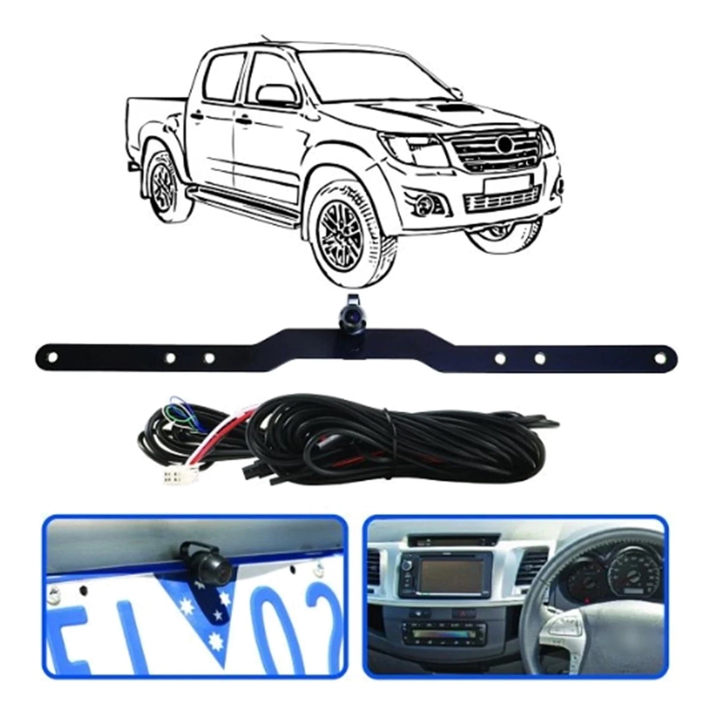 Reverse Camera Kit for Toyota Hilux GGN15 GGN25 KUN16 KUN25 KUN26 (2005-2013)