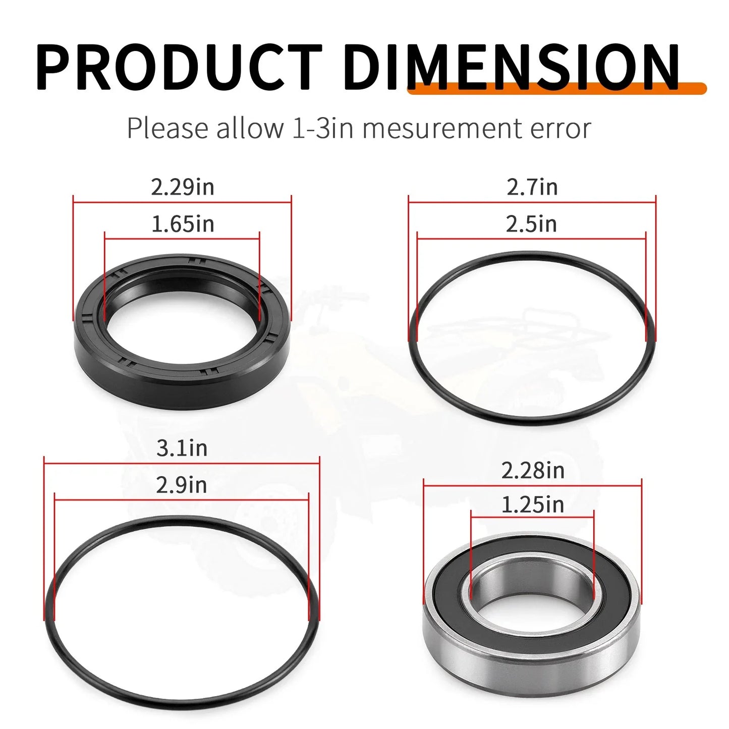 Rear Left Axle Wheel Bearing & Seal for Honda Foreman (2003–2013)
