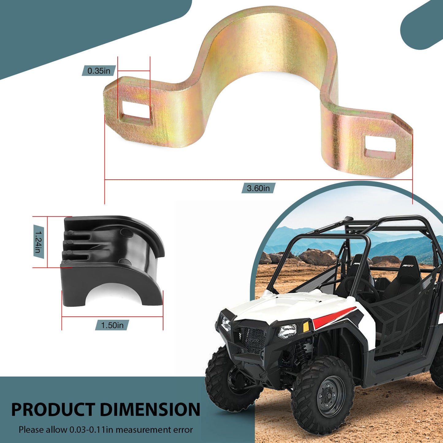 Set of 2 Rear Stabilizer Bar Bushings for Polaris RZR 570 Ranger 900 1000