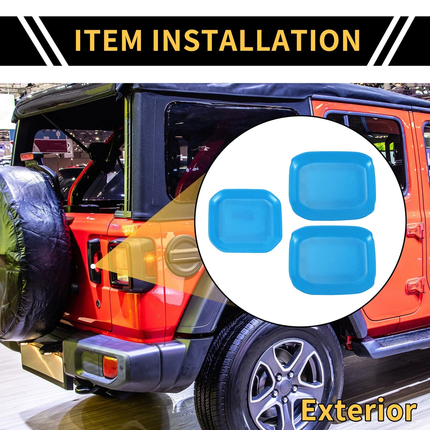 Set of 4 Exterior Door Handle Bowl Cover Trims for Jeep Gladiator JT (2020–2024) Light Blue