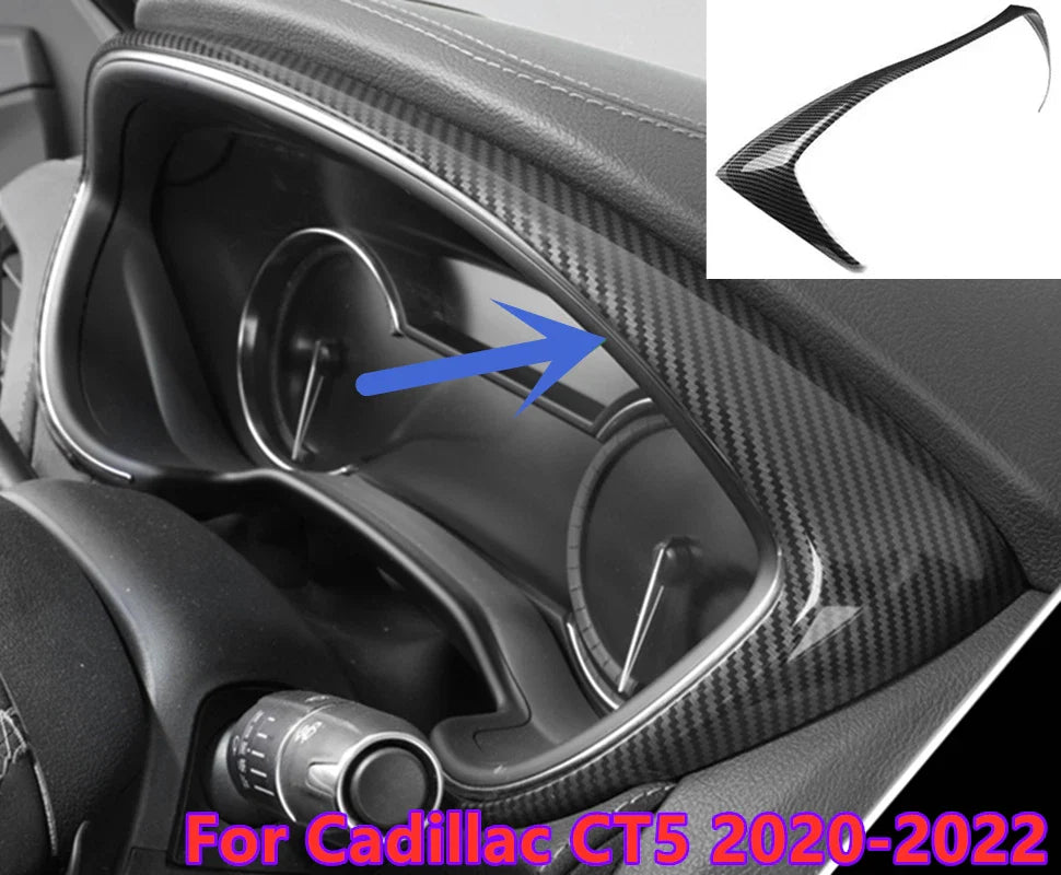 Carbon Fiber Dashboard Instrument Cover for Cadillac CT5 (2020–2023)