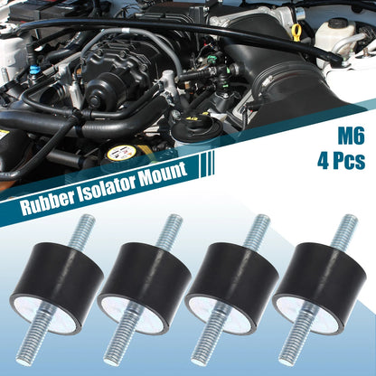 Set of 4 M6 Car Anti Vibration Rubber Isolator Dampers 25x20mm