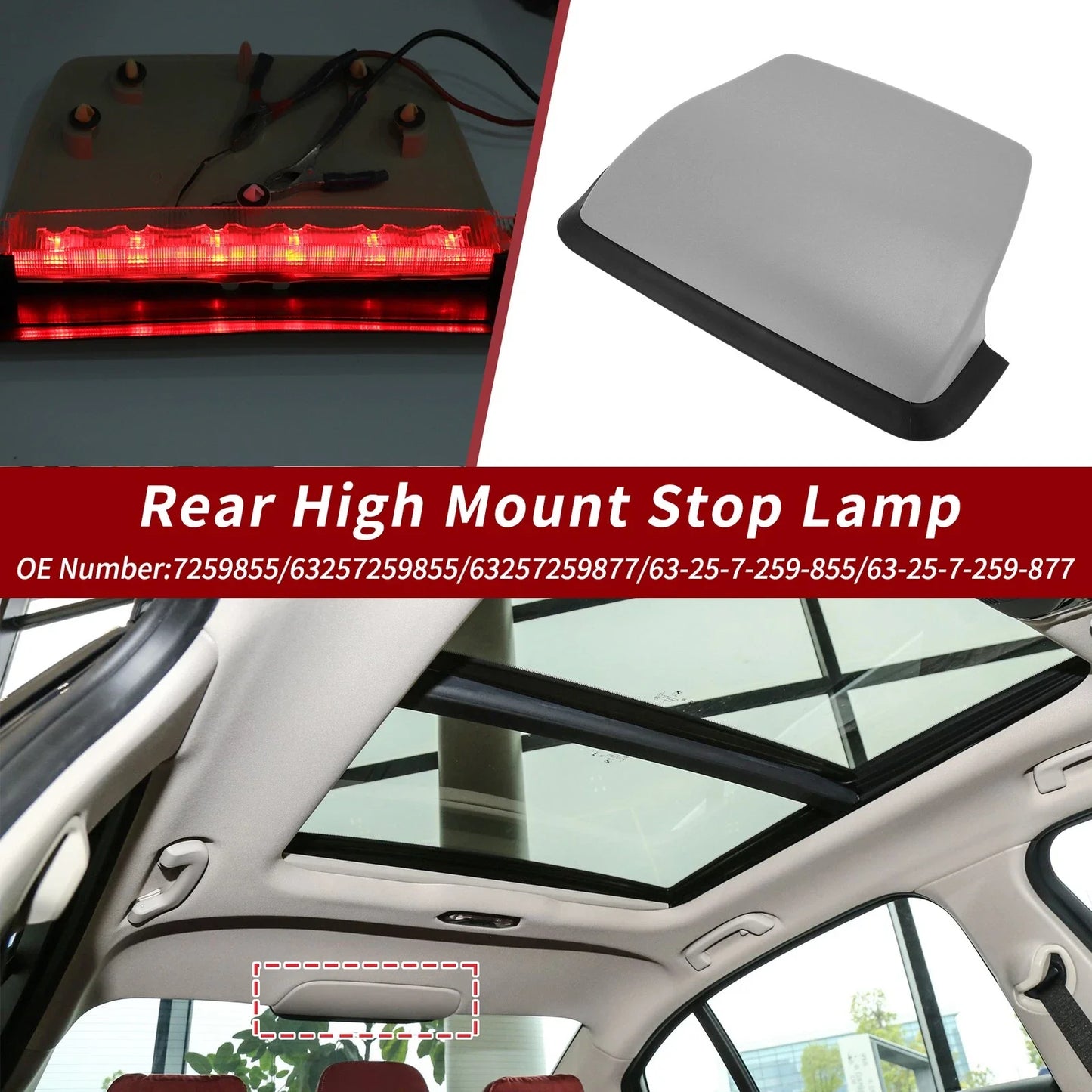 LED Third Brake Light Lamp for BMW 3 Series F30 Gray