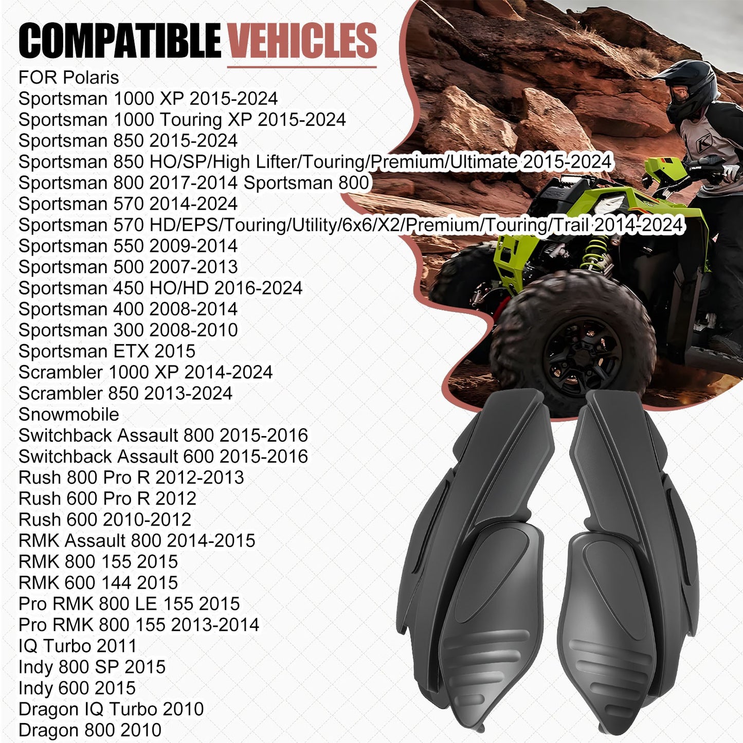 Set of 2 Handguards for Polaris ATV Sportsman Scrambler