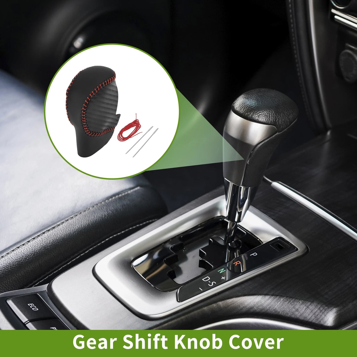 Gear Shift Knob Cover for Honda Civic (2022–2024) Black Carbon Fiber Red