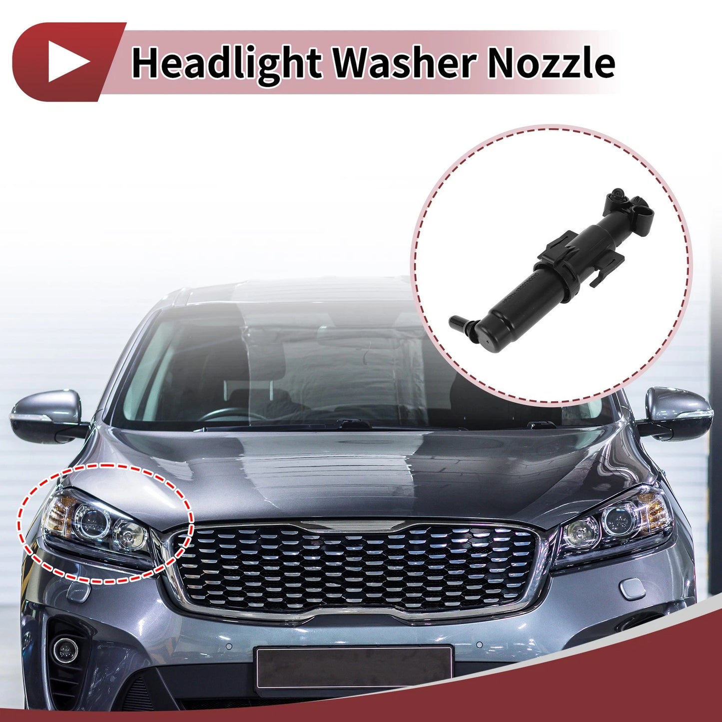 Front Passenger Side Headlight Washer Nozzle for BMW 535i (2010–2016) No. 61677178744