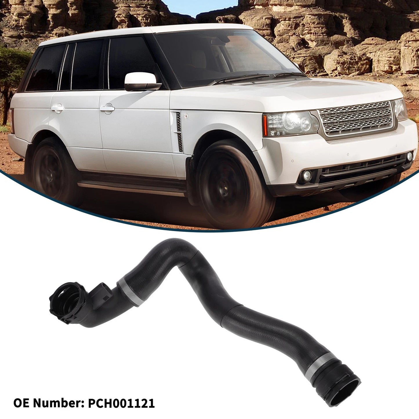 Radiator Hose for Land Rover Range Rover (2003–2005) No.PCH001121 Rubber Black