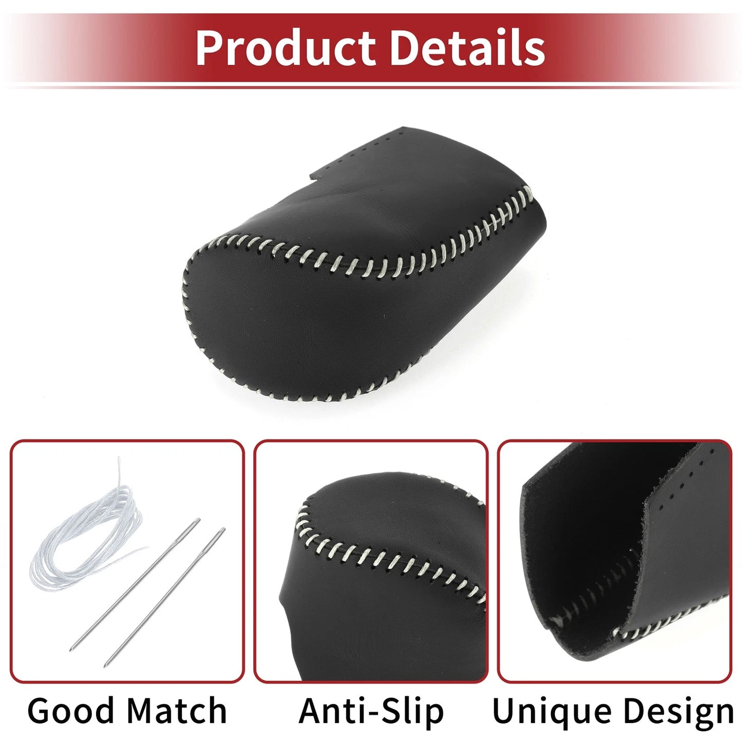 1 Pc Gear Shift Knob Cover for Honda HR-V (2023–2024) Black Grey Faux Leather