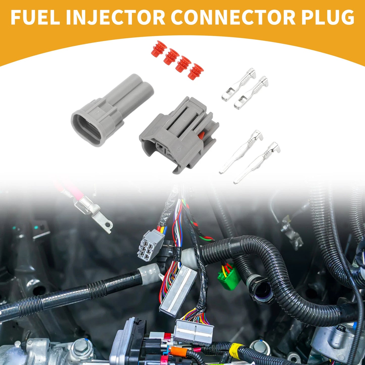 2 Pin Fuel Injector Connector Plug for Toyota