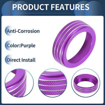 Headlight Fog Light Switch Knob Cover Ring for Dodge RAM (2018–2022) Purple