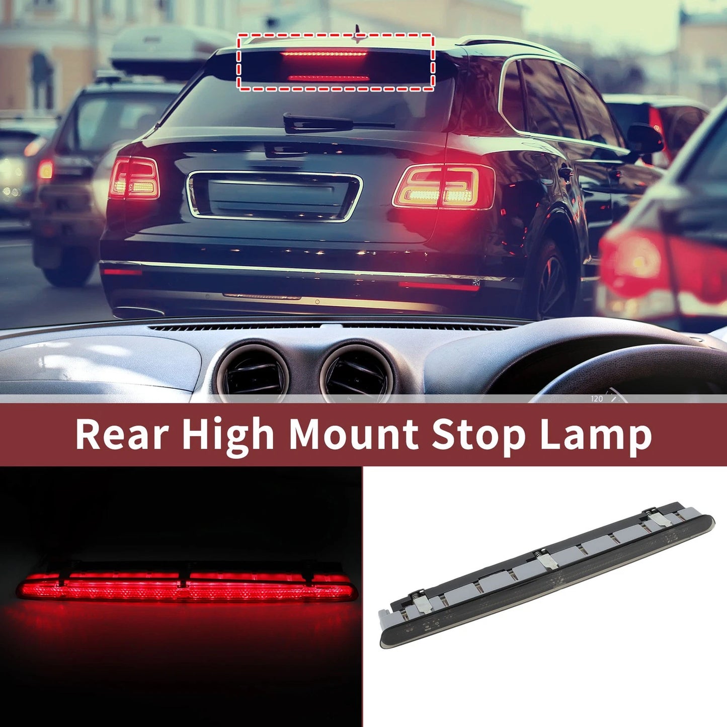Black LED Third Brake Light for Audi A3/S3/RS3 (2003–2013) No. 8P3945097