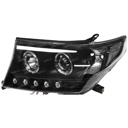 Angel-eye Projector LED Black Headlights for Toyota Landcruiser (2007–2015)