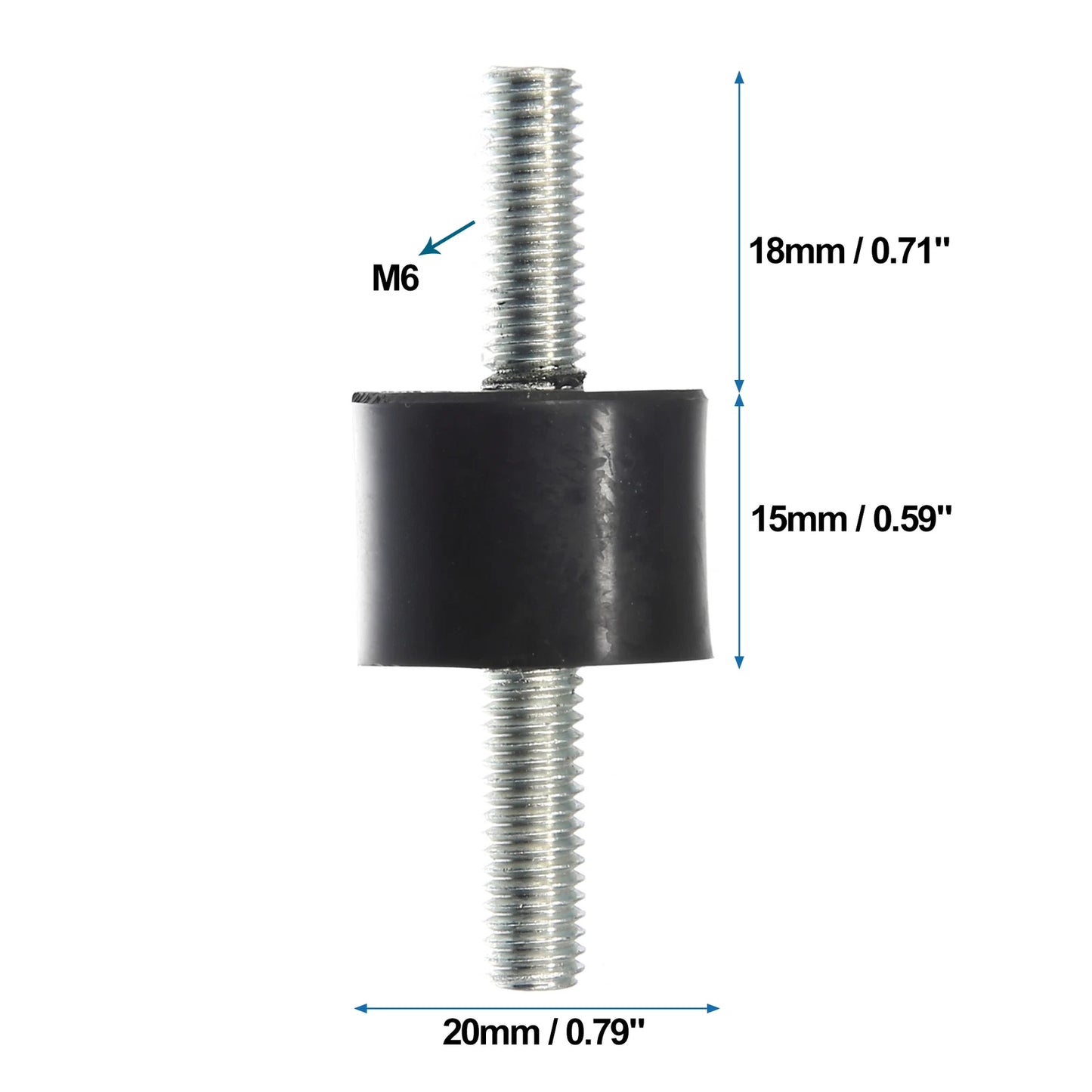 Set of 4 M6 Car Anti Vibration Rubber Isolator Dampers 20x15mm