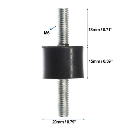 Set of 4 M6 Car Anti Vibration Rubber Isolator Dampers 20x15mm