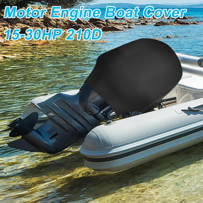 Boat Cover for Outboard Motor 15-30HP (210D Waterproof Oxford Cloth)