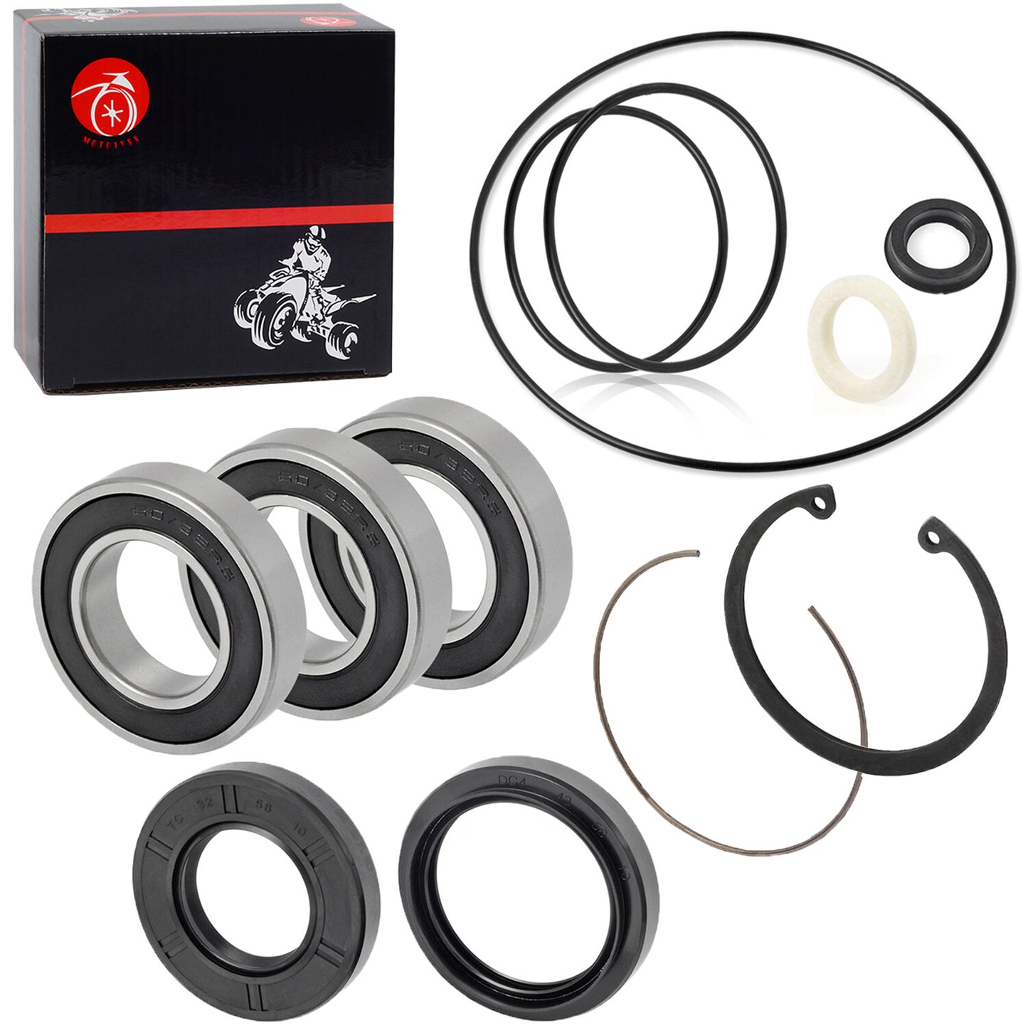 Rear Axle Wheel Bearing Seals O-Ring Kit for Honda Recon 250 (2002–2004)