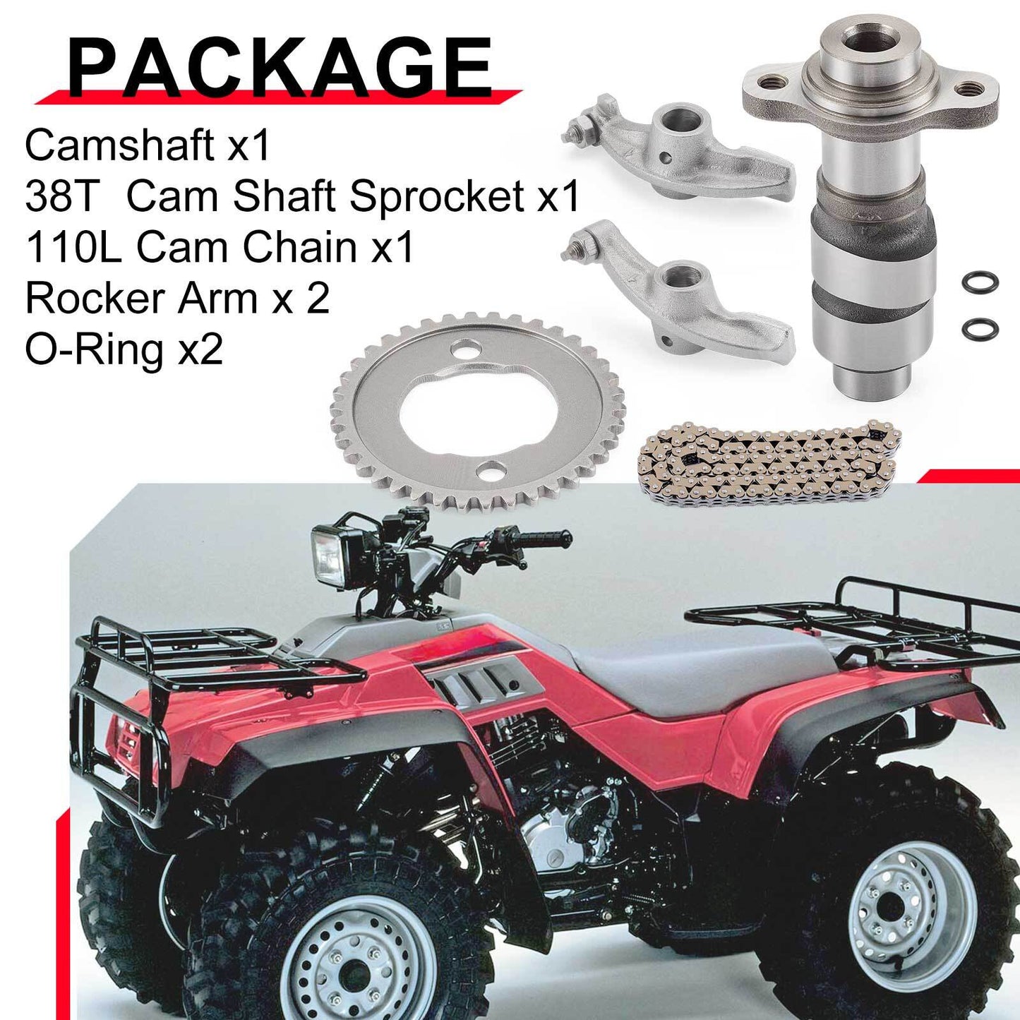 Camshaft Rock Arms and Chain with Sprocket for Honda Fourtrax 300 (1988–2000)