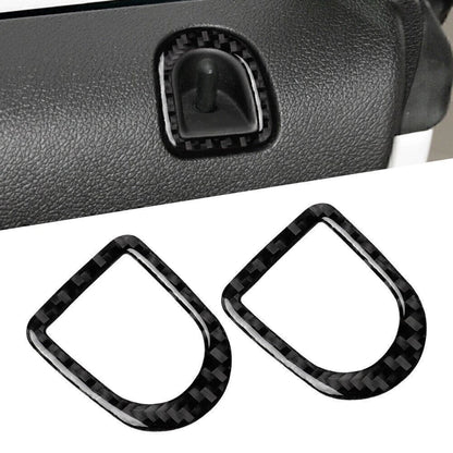 2X Carbon Fiber Door Lock Pins Frame Cover Trim for Ford Mustang (2009–2013)
